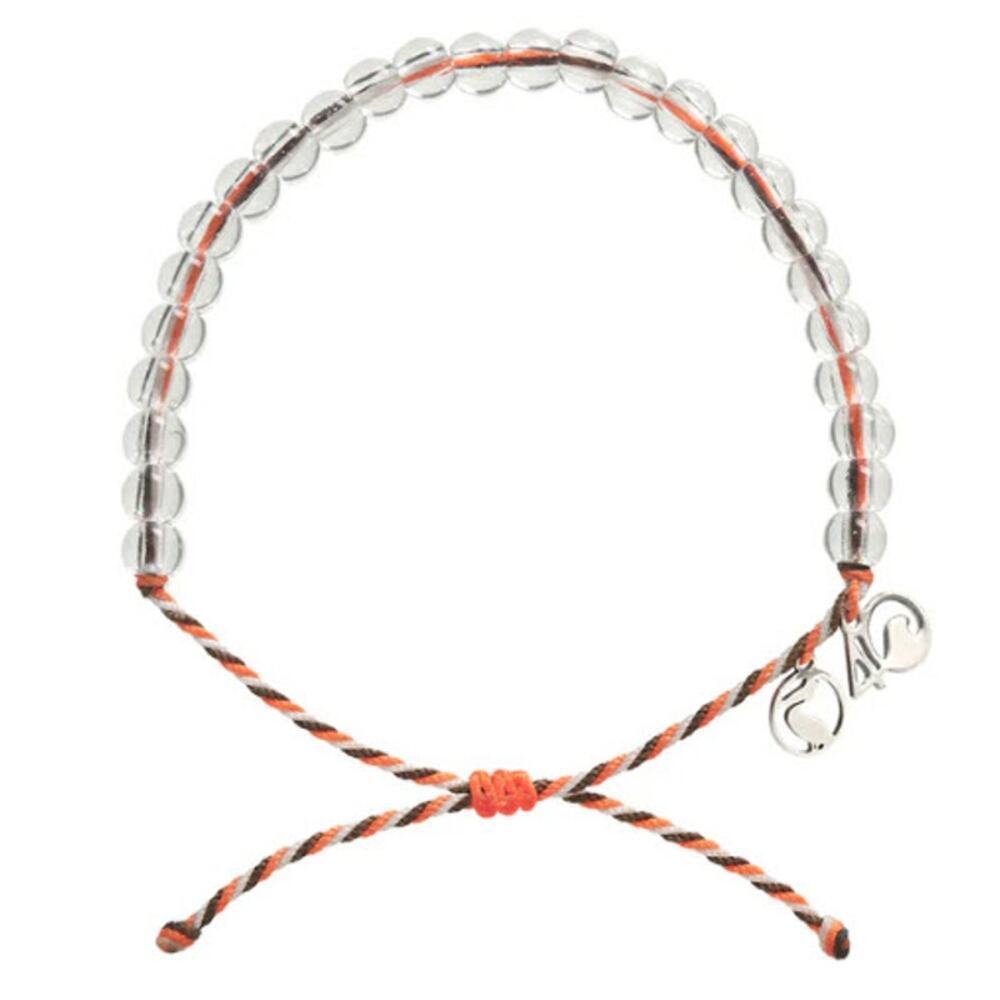 4ocean Pelican Beaded Bracelet Orange Brown White